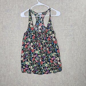 Kira Womens Floral Racerback Tank Top Multicolor Size S 100% Rayon Lightweight